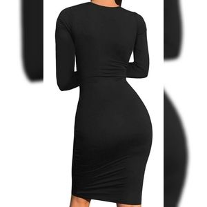 Black long sleeve bodycon dress